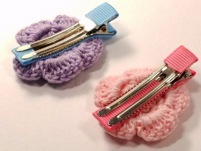 画像2: ラメ入り手編み花　２段　４〜５cm