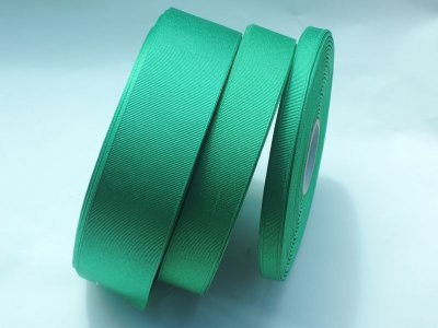 画像1: 緑グログランリボン25mm幅