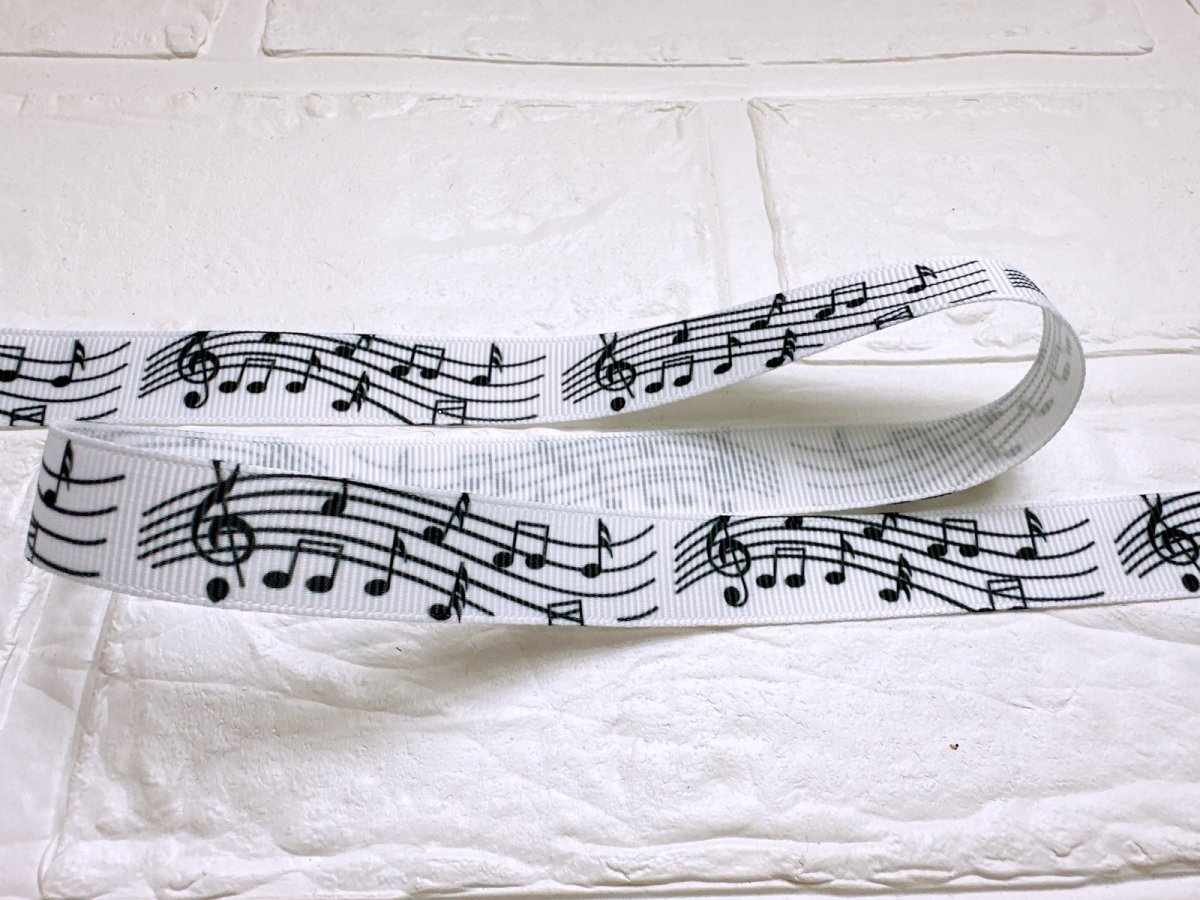 画像2: 音符♪楽譜柄16mm幅 (2)