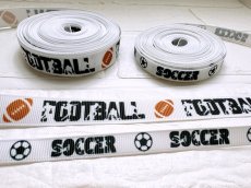 画像1: フットボール　サッカーリボン　15mm幅 (1)