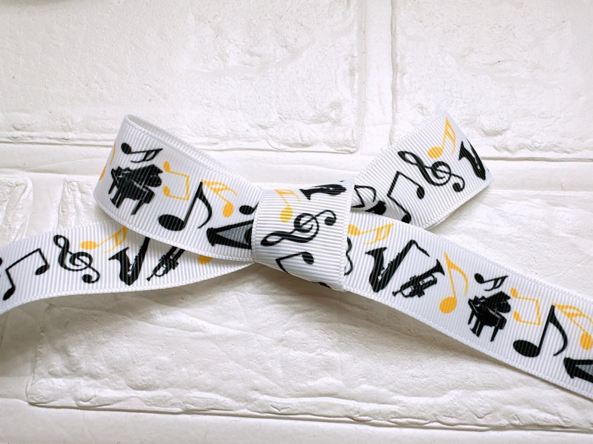 画像2: ピアノ　サックス　トランペット柄　25mm幅 (2)